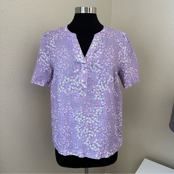 Charter Club Luxury Linen Vintage Floral Shirt Blouse - Picture 1 of 11